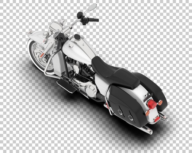 Motocicleta en la ilustración de renderizado 3d de fondo transparente