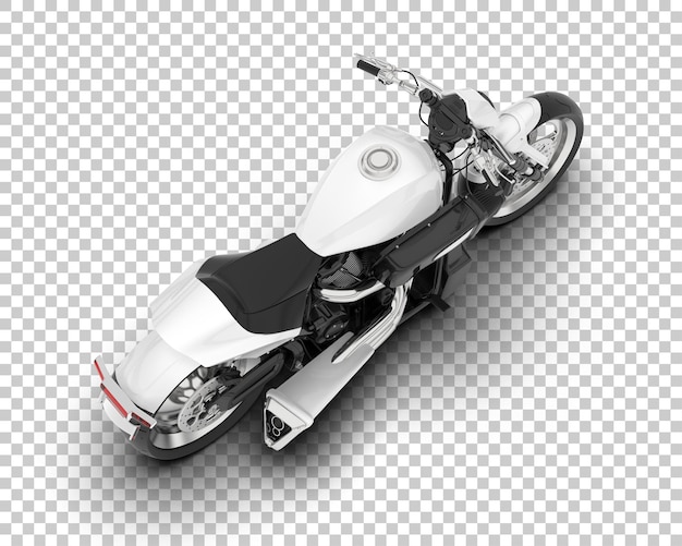 Motocicleta en la ilustración de renderizado 3d de fondo transparente