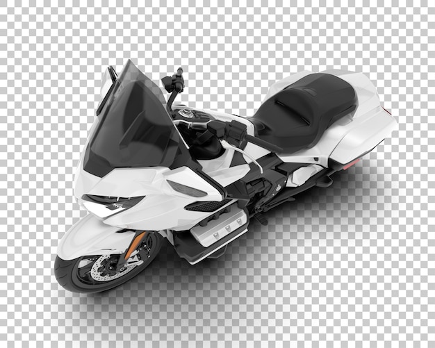 Motocicleta en la ilustración de renderizado 3d de fondo transparente