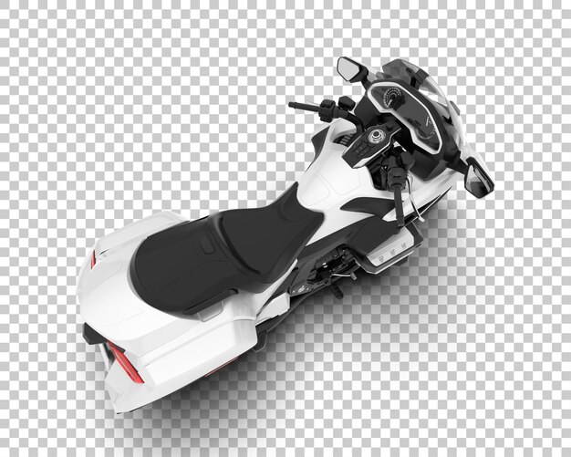 Motocicleta en la ilustración de renderizado 3d de fondo transparente