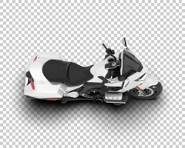 Motocicleta en la ilustración de renderizado 3d de fondo transparente
