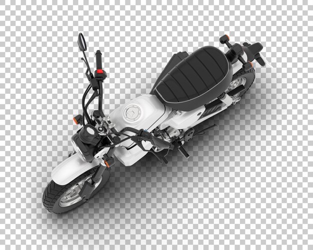 Motocicleta en la ilustración de renderizado 3d de fondo transparente