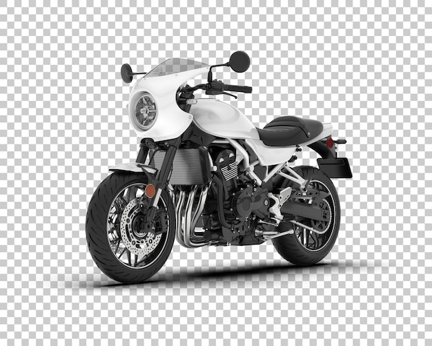 Motocicleta en la ilustración de renderizado 3d de fondo transparente