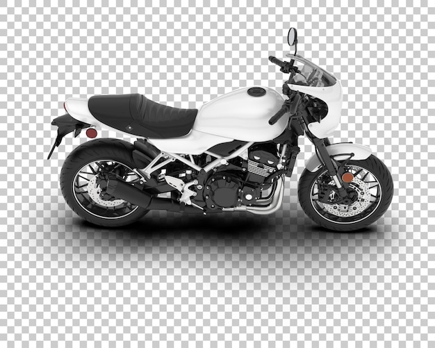 Motocicleta en la ilustración de renderizado 3d de fondo transparente