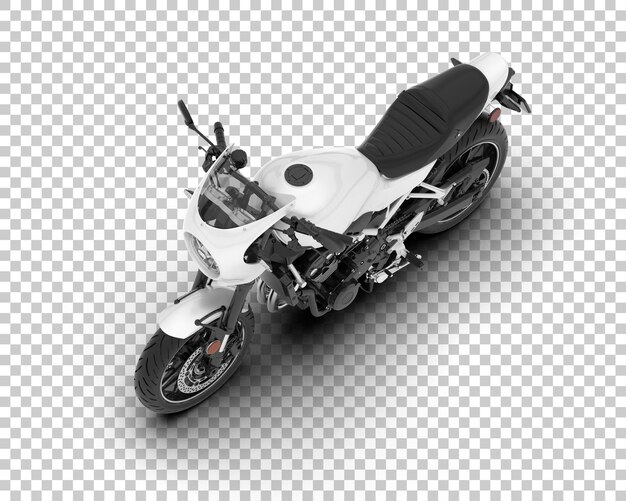 Motocicleta en la ilustración de renderizado 3d de fondo transparente