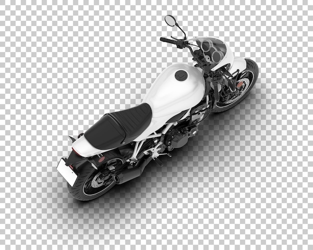 Motocicleta en la ilustración de renderizado 3d de fondo transparente