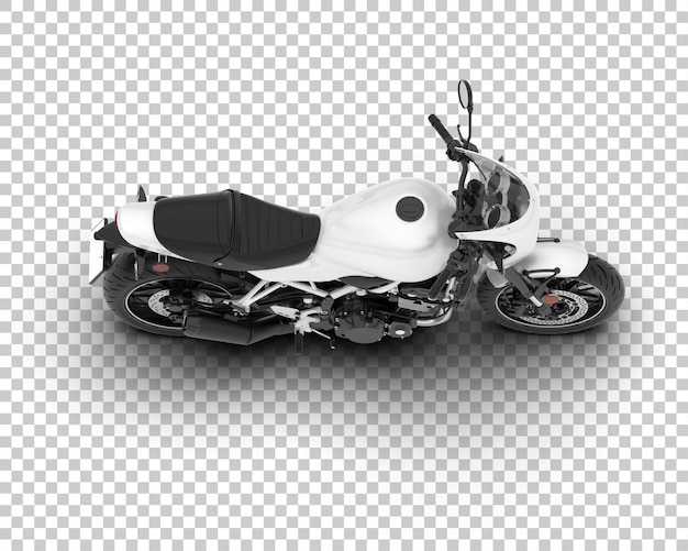 Motocicleta en la ilustración de renderizado 3d de fondo transparente
