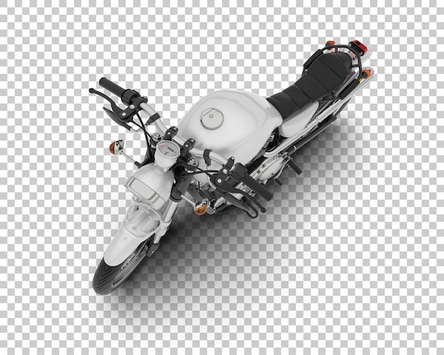 Motocicleta en la ilustración de renderizado 3d de fondo transparente