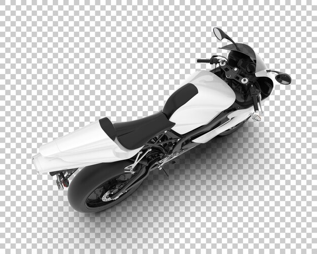 Motocicleta en la ilustración de renderizado 3d de fondo transparente