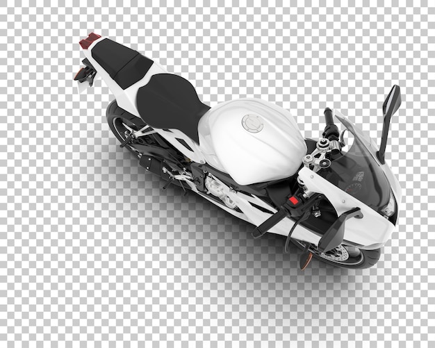 Motocicleta en la ilustración de renderizado 3d de fondo transparente