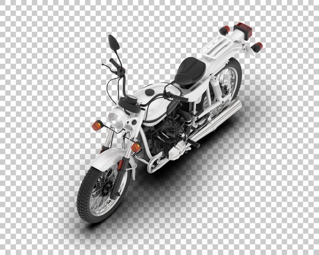 Motocicleta en la ilustración de renderizado 3d de fondo transparente