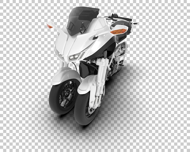 Motocicleta en la ilustración de renderizado 3d de fondo transparente