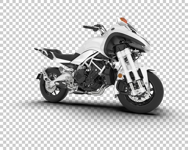 Motocicleta en la ilustración de renderizado 3d de fondo transparente