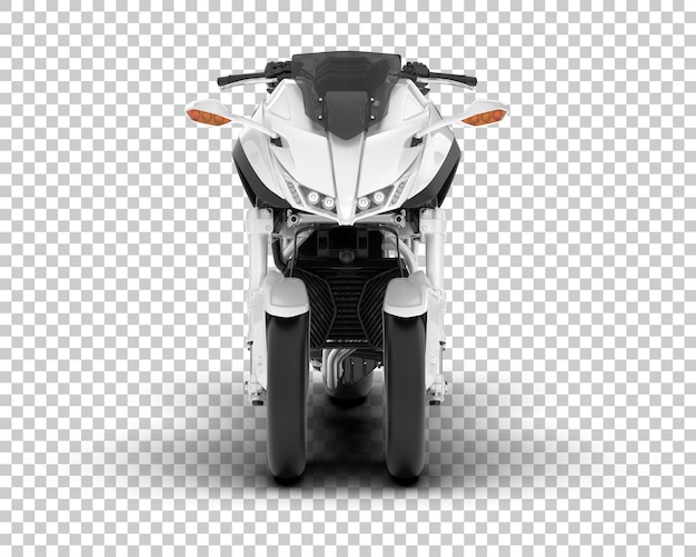 Motocicleta en la ilustración de renderizado 3d de fondo transparente