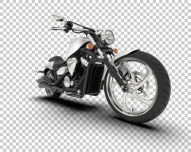 Motocicleta en la ilustración de renderizado 3d de fondo transparente