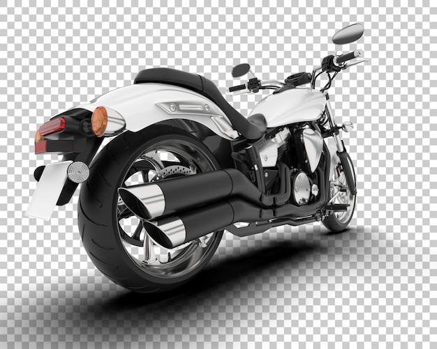 Motocicleta en la ilustración de renderizado 3d de fondo transparente