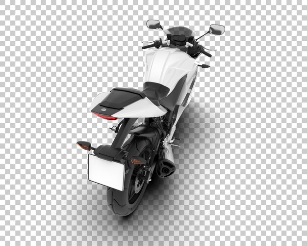 Motocicleta en la ilustración de renderizado 3d de fondo transparente