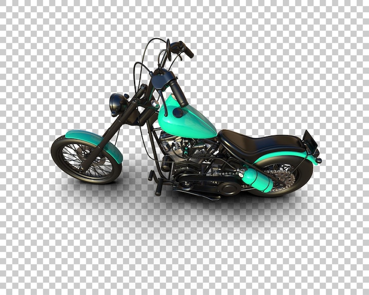PSD motocicleta isolada no fundo ilustração de renderização 3d