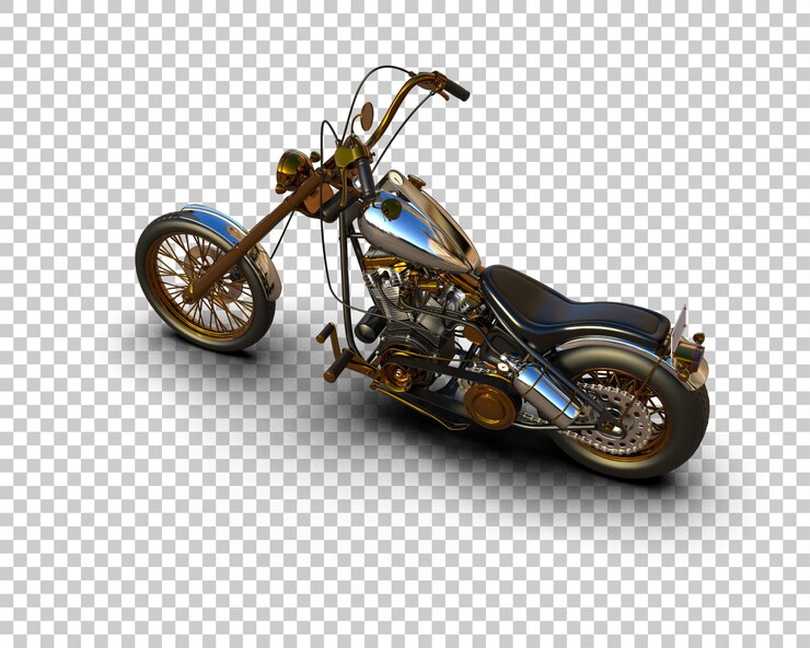 PSD motocicleta isolada no fundo ilustração de renderização 3d