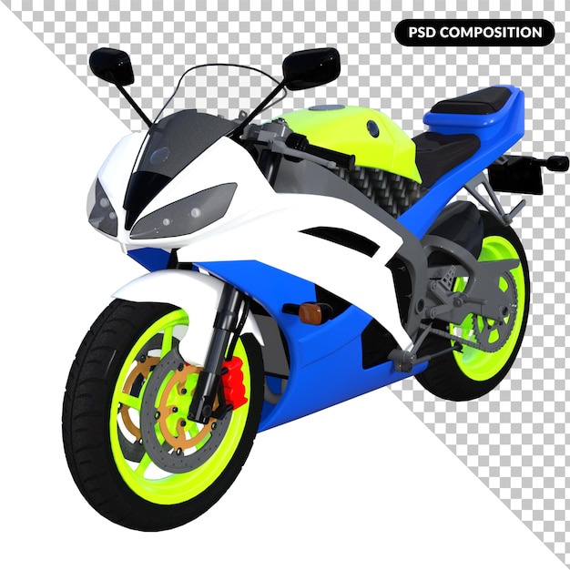 Motocicleta de motocicleta aislada en 3D