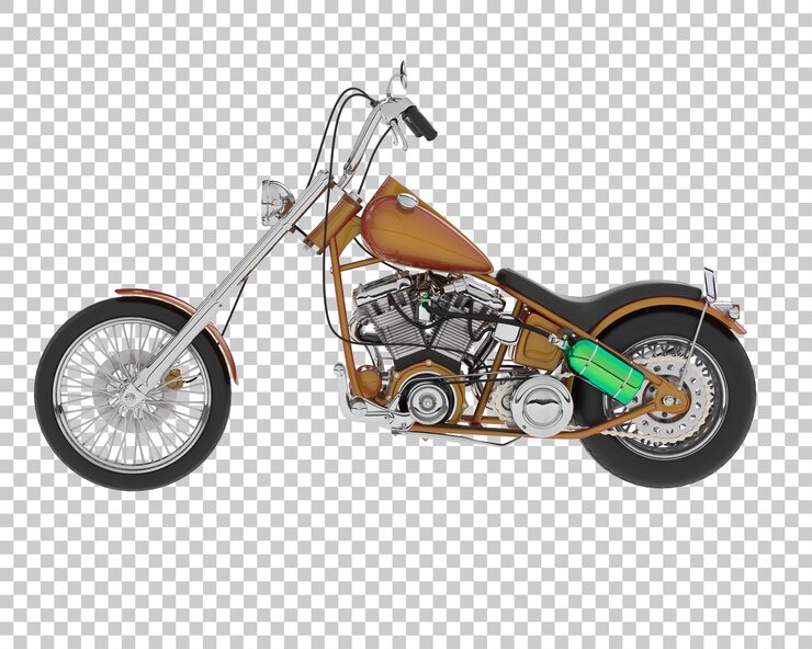 PSD motocicleta na ilustração de renderização 3d de fundo transparente