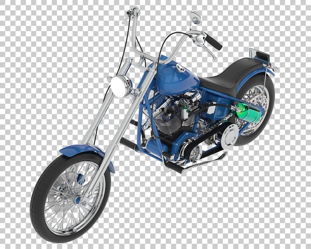 Motocicleta na ilustração de renderização 3d de fundo transparente