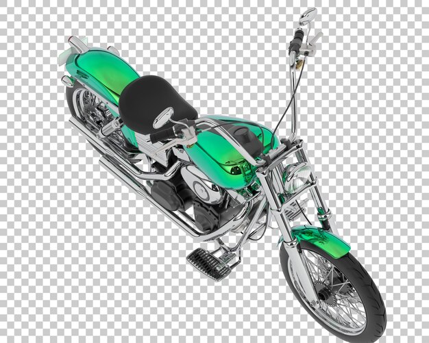 Motocicleta na ilustração de renderização 3d de fundo transparente