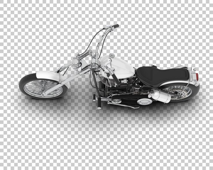 PSD motocicleta na ilustração de renderização 3d de fundo transparente