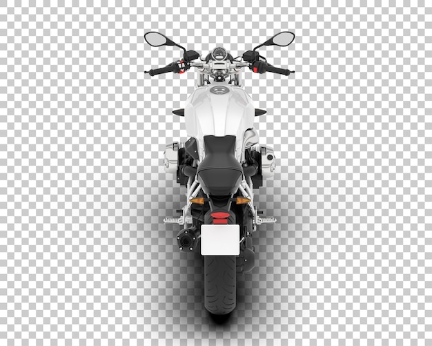 Motocicleta na ilustração de renderização 3d de fundo transparente