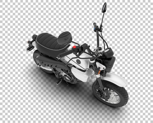 Motocicleta na ilustração de renderização 3d de fundo transparente