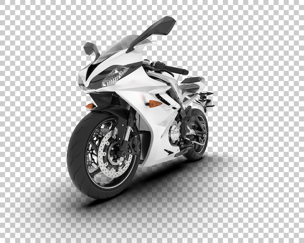 Motocicleta na ilustração de renderização 3d de fundo transparente