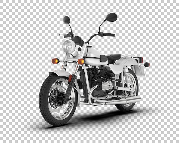 Motocicleta na ilustração de renderização 3d de fundo transparente