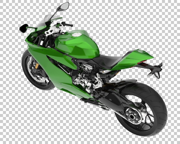 Motocicleta rápida sobre fondo transparente. Representación 3d - ilustración