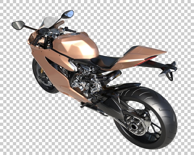 Motocicleta rápida sobre fondo transparente. Representación 3d - ilustración