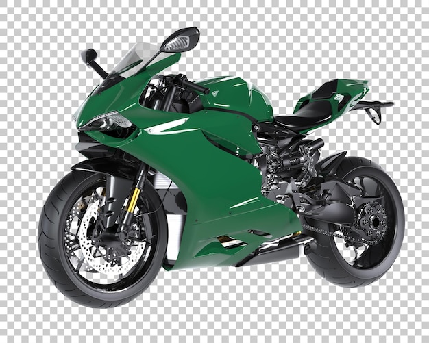Motocicleta rápida sobre fondo transparente. Representación 3d - ilustración