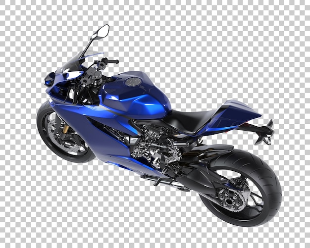 Motocicleta rápida sobre fondo transparente. Representación 3d - ilustración
