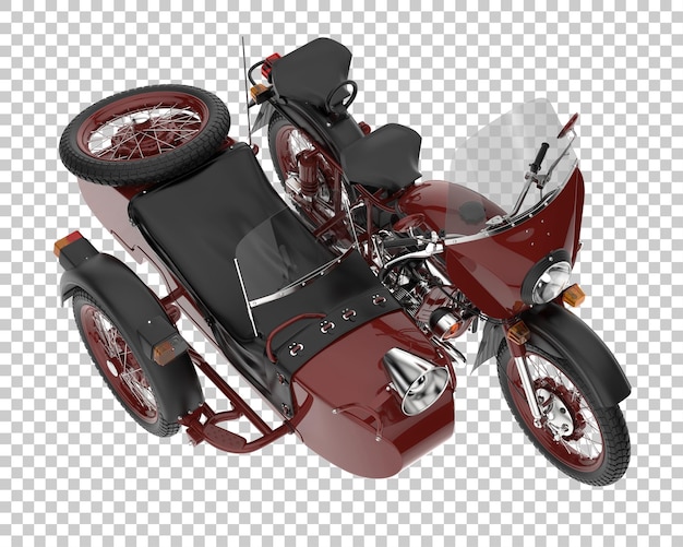 PSD motocicleta con sidecar sobre fondo transparente. representación 3d - ilustración