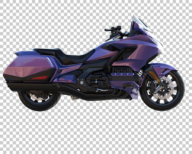 Motocicleta sobre fondo transparente. Representación 3d - ilustración