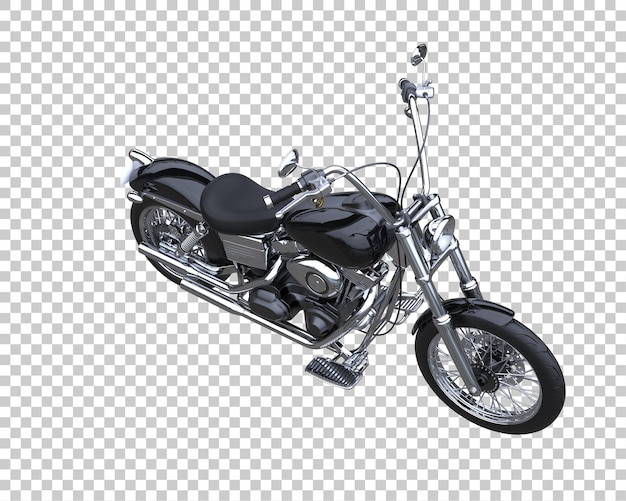 Motocicleta sobre fondo transparente. Representación 3d - ilustración