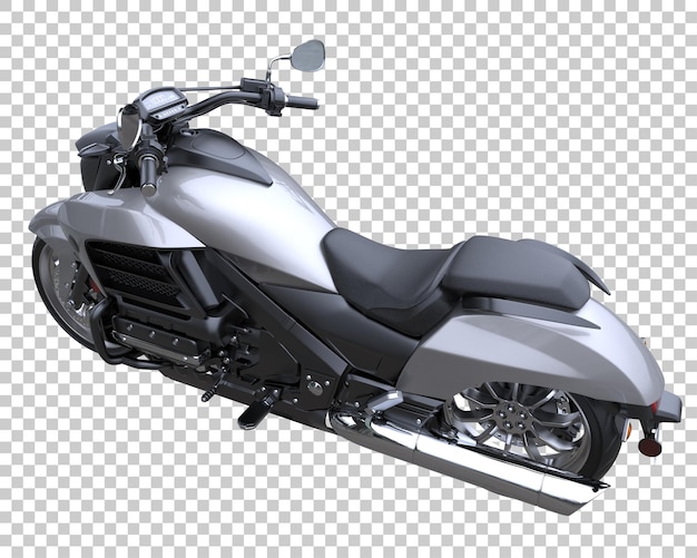 Motocicleta sobre fondo transparente. Representación 3d - ilustración