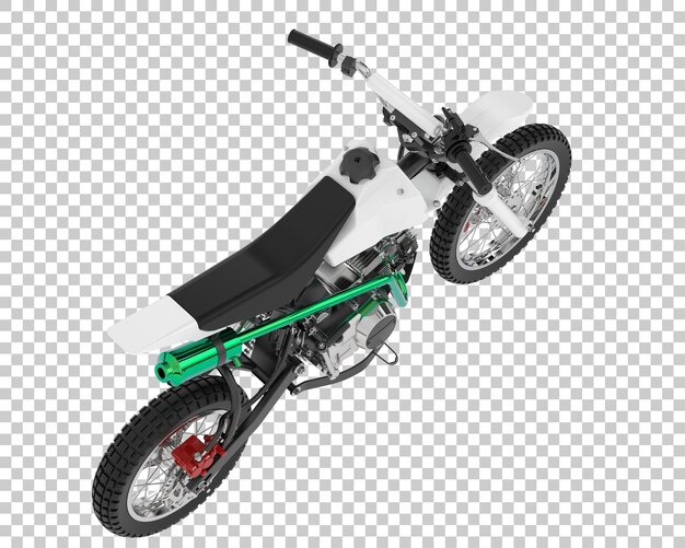 Motocross-bike auf transparentem hintergrund 3d-rendering-illustration