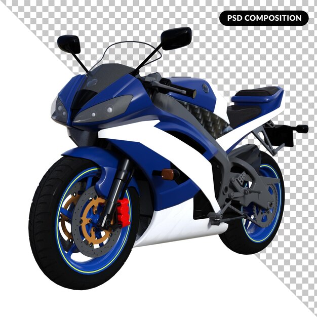 PSD motocycle moto isolé en 3d