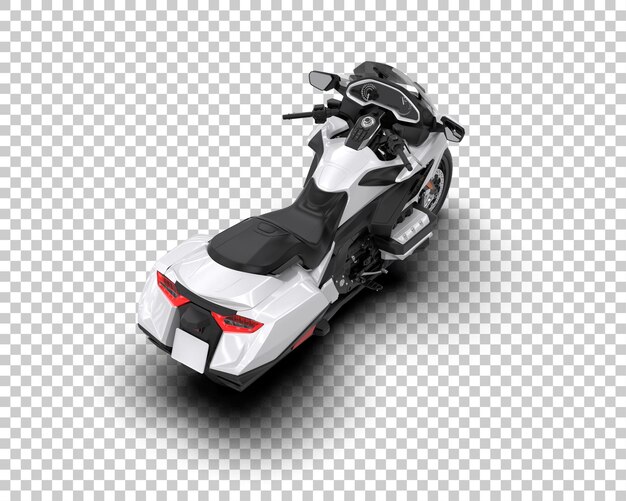 Motocykl izolovaný na pozadí, 3D renderování, ilustrace