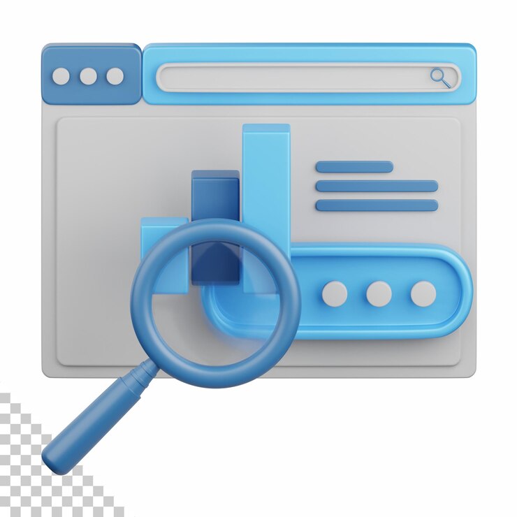 PSD el motor de búsqueda de renderización 3d aislado es útil para la optimización de sitios web de seo e internet y otros