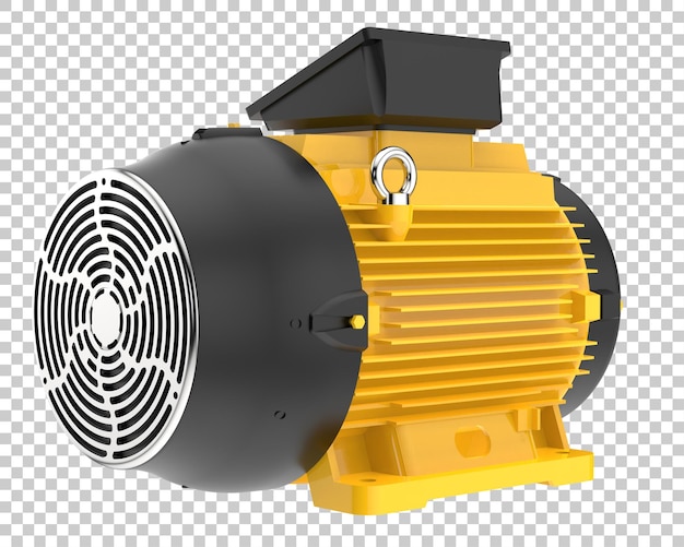 PSD motor elétrico isolado na ilustração de renderização 3d de fundo transparente