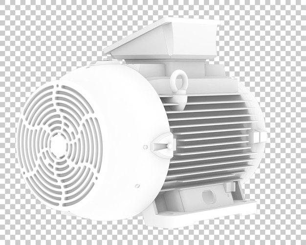 Motor elétrico isolado na ilustração de renderização 3d de fundo transparente
