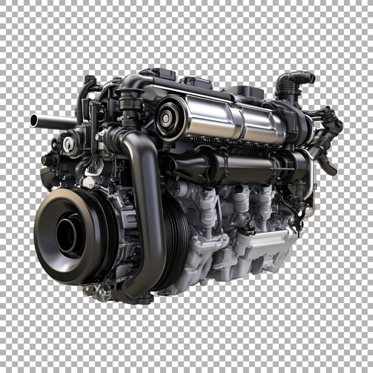 PSD motor pesado en fondo transparente generado por ai