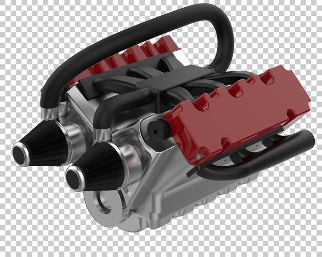 PSD motor v6 isolado em fundo transparente ilustração de renderização 3d