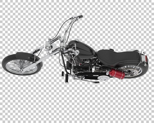 Motorrad auf transparentem hintergrund 3d-darstellung