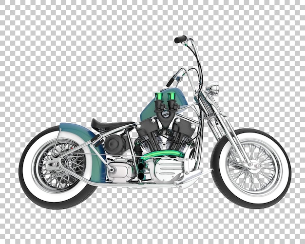 Motorrad auf transparentem Hintergrund. 3D-Rendering - Abbildung